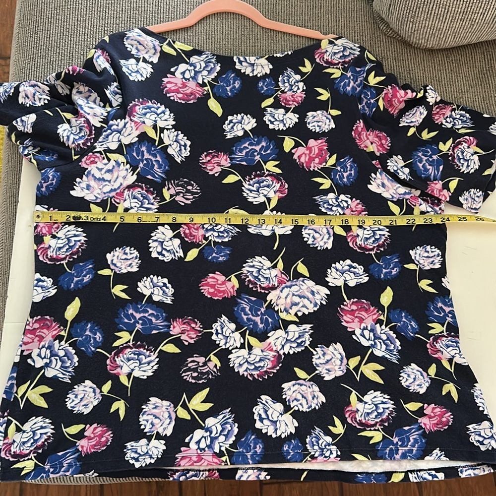 🟢 Charter Club floral t shirt pima cotton luxury woman Macy’s brand 3X - Picture 7 of 8